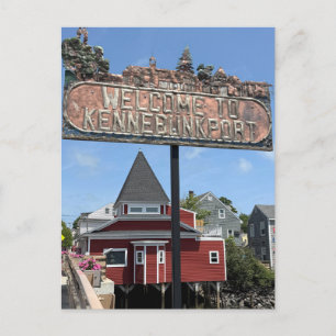 Cartão Postal De Festividades Bem-vindo ao sinal Kennebunkport