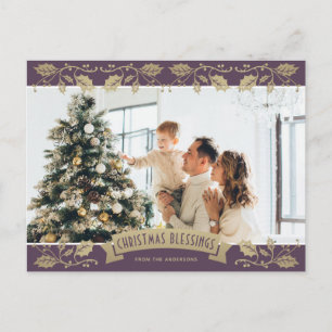 Cartão Postal De Festividades Bênçãos de Natal Cristão Foto Elegante