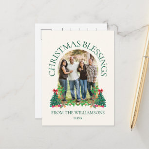 Cartão Postal De Festividades BÊNÇÃOS DE NATAL Foto de Família