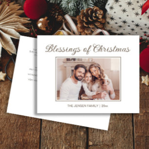 Cartão Postal De Festividades Bênçãos de Natal Foto Moderna Férias Ano