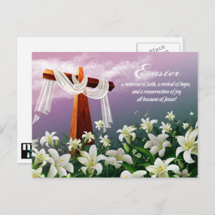 Cartão Postal De Festividades Bênçãos páscoas. Páscoa Religiosa Cristã