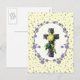 Cartão Postal De Festividades Bênçãos páscoas. Vintage Páscoa através da religiã