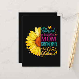 Cartão Postal De Festividades Bendita Por Ser Chamado Mãe Avó Grande