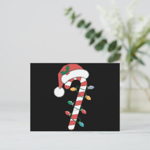 Cartão Postal De Festividades Bengala de Natal do Papai Noel Natal para Crianças