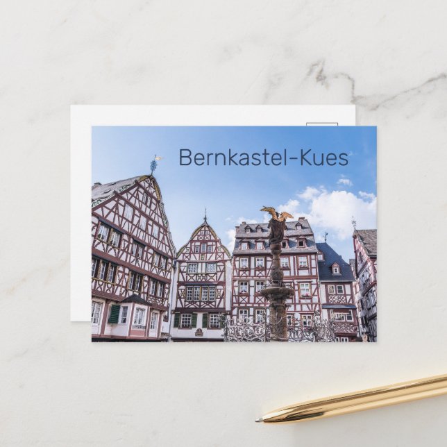 Cartão Postal De Festividades Bernkastel-Kues Facadas Históricas Alemanha Souven (Frente/Verso In Situ)