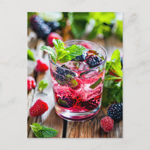 Cartão Postal De Festividades Berry Gin Cocktail - Combinação Fresca