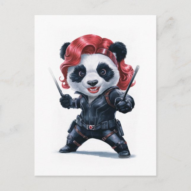 Cartão Postal De Festividades Best Female Action Panda Movie Character on a  (Frente)