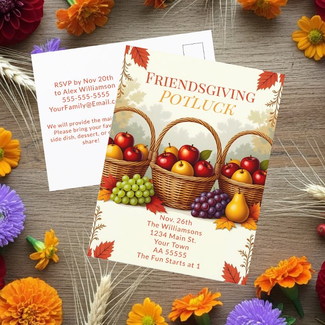 Cartão Postal De Festividades Bestas Russas de Maçãs Amizade Potluck (Criador carregado)