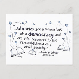 Cartão Postal De Festividades Bibliotecas são Democracia