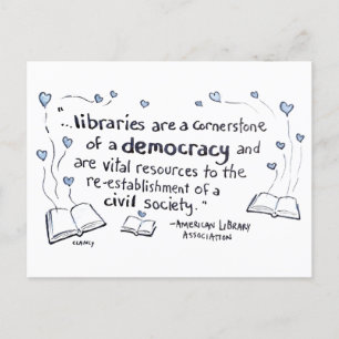 Cartão Postal De Festividades Bibliotecas são Democracia