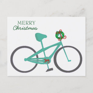 Cartão Postal De Festividades Bicicleta Com Uma Grinalda