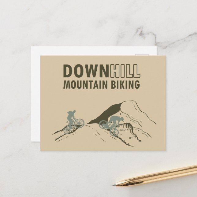 Cartão Postal De Festividades bicicleta descida (Frente/Verso In Situ)