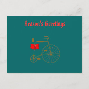 Cartão Postal De Festividades Bicicleta Velha