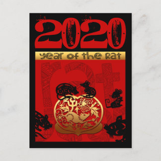 Cartão Postal De Festividades Bico Rato Chinês Ano 2020 Zodiac Birthday VPost