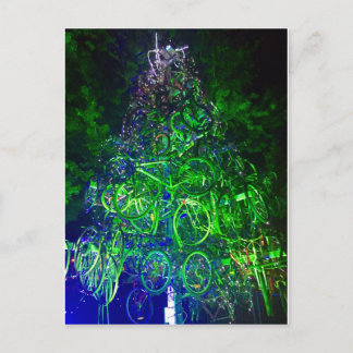 Cartão Postal De Festividades Bicycle Christmas Tree Postcard