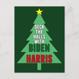 Cartão Postal De Festividades Biden Harris Árvore de Natal Deck, os corredores