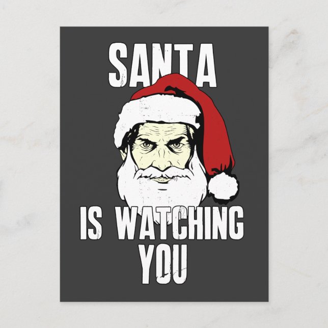 Cartão Postal De Festividades Big Brother Santa Claus Is Watching You (Frente)