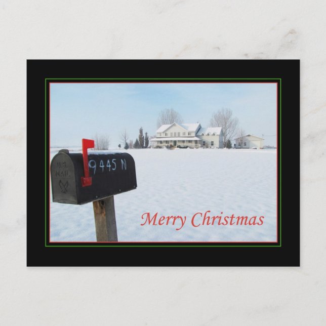 Cartão Postal De Festividades Big House on the Prairie Christmas (Frente)