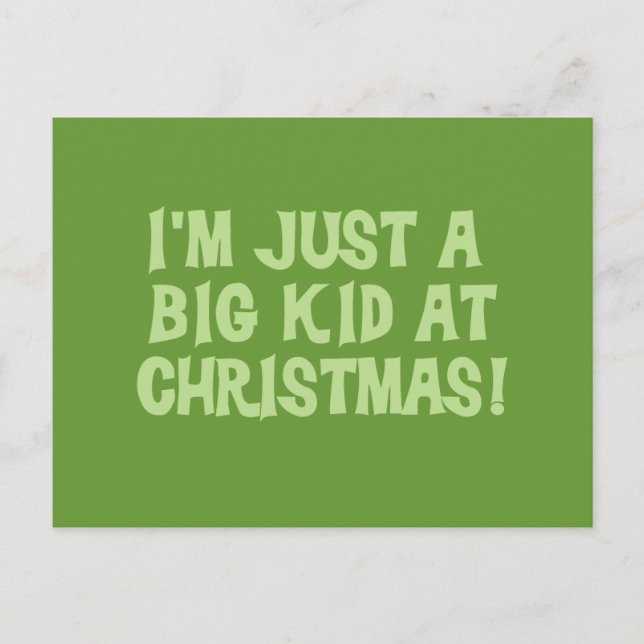 Cartão Postal De Festividades Big Kid em Camisetas de Natal e presentes (Frente)