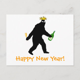 Cartão Postal De Festividades Bigfoot Happy New Year!