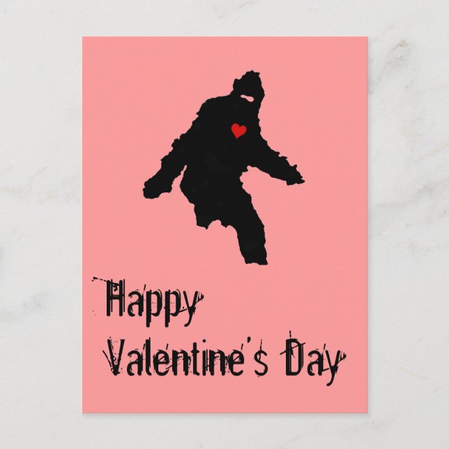 Cartão Postal De Festividades BIGFOOT VALENTINE POSTCARD - Customized (Frente)