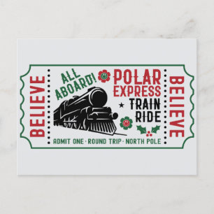 Cartão Postal De Festividades Bilhete Polar Express