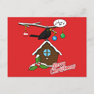 Cartão Postal De Festividades Bird House Feliz Natal