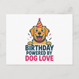 Cartão Postal De Festividades Birthday Powered by Dog Love Illustration