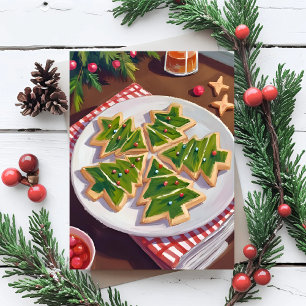 Cartão Postal De Festividades Biscoitos de Árvore de Natal