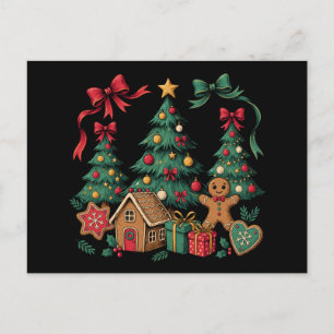 Cartão Postal De Festividades Biscoitos de Casa de Gengibre de Árvore de Natal A