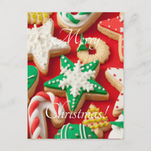 Cartão Postal De Festividades biscoitos de Natal glaçados