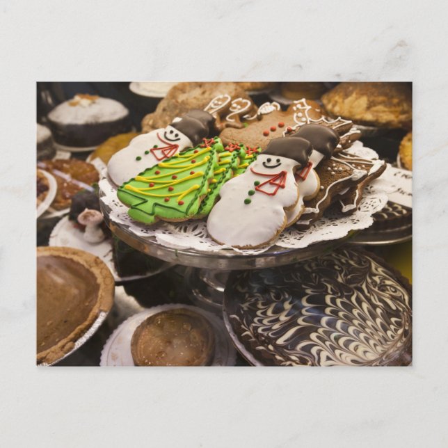 Cartão Postal De Festividades Biscoitos do Natal na exposição em uma Nova Iorque (Frente)