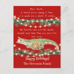 Cartão Postal De Festividades Biscoitos Engraçados do Papai Noel Vermelho Festiv