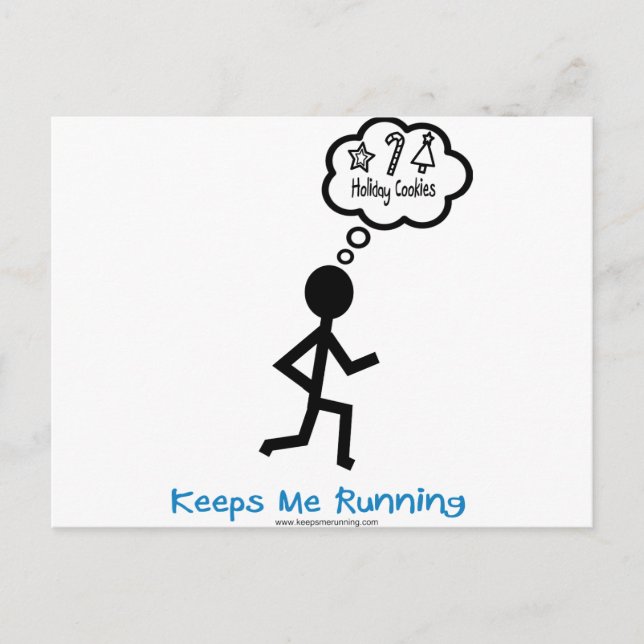 Cartão Postal De Festividades BiscoitosDeFeriado Me Mantêm Correndo (Frente)