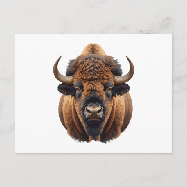 Cartão Postal De Festividades Bison / Buffalo (Frente)