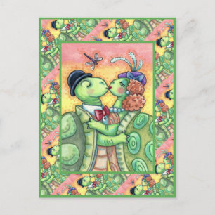 CARTÃO POSTAL DE FESTIVIDADES BISSING TURTLE SWEETHEARTHEARS, NAMORADOS DE TARPÃ