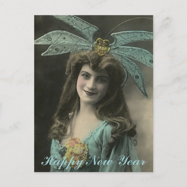 Cartão Postal De Festividades Bizarre Hat Novo Deseja (Frente)