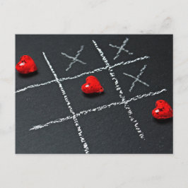Cartão Postal De Festividades Black Chalkboard w Red Hearts Valentine's Day
