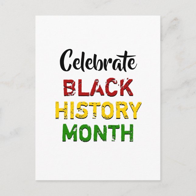 Cartão Postal De Festividades BLACK HISTORY MONTH Custom Text (Frente)