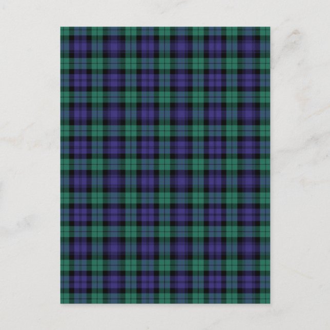 Cartão Postal De Festividades Black Watch Scottish Tartan (Frente)