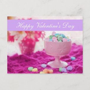 Cartão Postal De Festividades Blank - "Happy Valentine's Day" Candy Heart