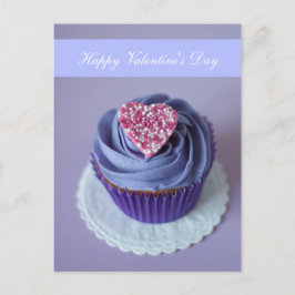 Cartão Postal De Festividades Blank - "Happy Valentine's Day" Heart Cupcake