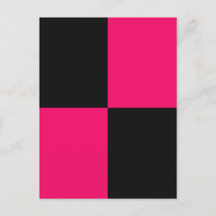 Cartão Postal De Festividades Blocos de cor rosa quente e preto