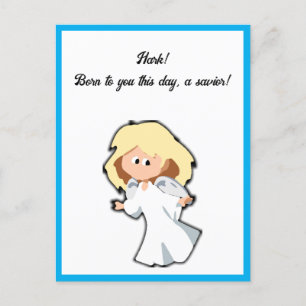 Cartão Postal De Festividades Blonde Baby Angel, Cartoon de Natal para Férias