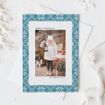 Cartão Postal De Festividades Blue Fair Isle Knit Foto do Padrão<br><div class="desc">Envie desejos de férias calorosos embrulhados em um design confortável e festivo com este cartão postal de Natal fotográfico, com um agradável fundo de tricô Fair Isle. A intrincada design evoca o conforto do calor do inverno e da alegria de férias. Este cartão postal de Natal com fotos personalizável oferece...</div>
