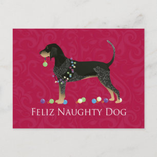 Cartão Postal De Festividades Bluetick Coonhound Natal