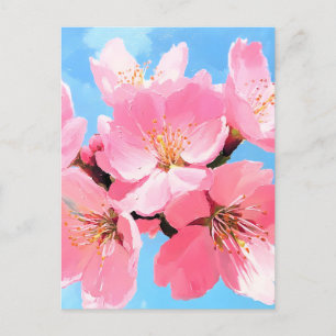 Cartão Postal De Festividades Blush Bloom Cherry Blossom