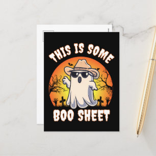 Cartão Postal De Festividades BOA FOLHA Halloween Ghost