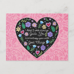 Cartão Postal De Festividades Boas Coisas Floral Heart Personalizado
