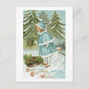 Cartão Postal De Festividades Boas Festas de Natal Retro